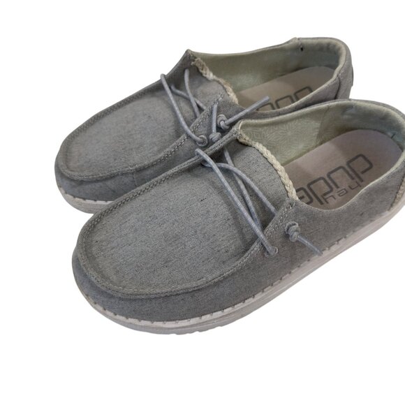 Hey Dude Wendy Yount Girls SZ 2 Gray Chambray Casual Slip-On Shoes - Picture 4 of 12